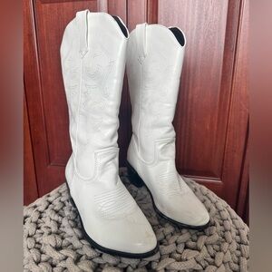 White Heeled Western Boots